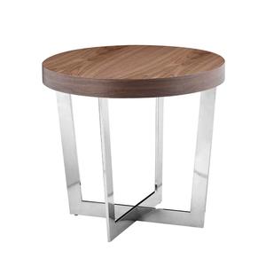 Mesa de centro de madera y metal con pulido brillante y forma redonda de madera natural Mesa de centro de diseño único para uso en el hogar y la sala de estar - Product Image 6