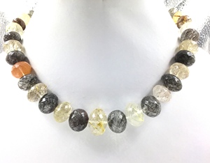 Perles de boule facettées en opale naturelle noire 11-19 mm pour la fabrication de bijoux fins, collier en pierres précieuses - Product Image 1