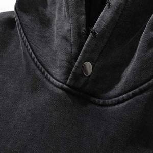 OEM Personalizado Hombres Puff Imprimir 500 GSM Vintage Acid Wash Hoodie Set Sun Faded - Product Image 3