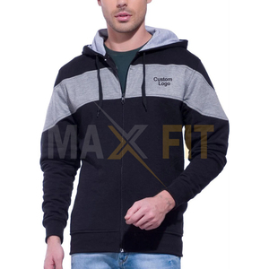 Maxfit เสื้อฮู้ดมีซิปสำหรับผู้ชายผ้าฝ้าย100% ระบายอากาศได้พร้อมซิปราคาที่ดีที่สุดสำหรับฤดูหนาว - Product Image 4