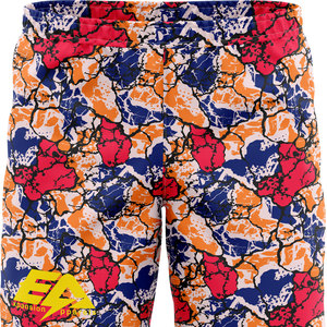 Short de bain d'été pour homme, coupe courte, motif tissé à sublimation, technique uni vintage, deux poches profondes à l'ourlet latéral, polyester basique - Product Image 6