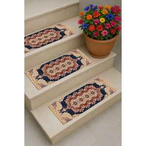 Vintage Kilim Step Rug, Turkish Handmade Printed Rug, Non-Slip Gift - Product Image 3