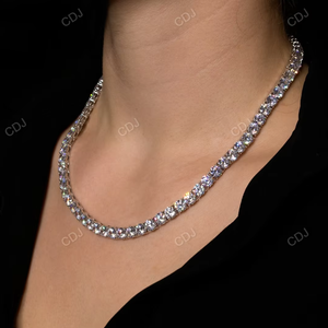 สร้อยคอโซ่สำหรับผู้หญิงทำจากเงินสเตอร์ลิงขนาด6มม. 20นิ้ว VVS 925สเตอริ่ง - Product Image 4