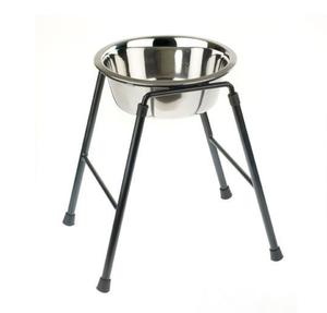 Bol pour chien en acier inoxydable durable surélevé avec un support de base lourd pour une alimentation sans dégâts et confortable - Product Image 1