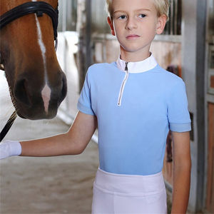 Vêtements d'entraînement d'équitation coupe ajustée fermeture éclair complète séchage rapide femmes chemise à manches longues chemises équestres hauts d'équitation - Product Image 6