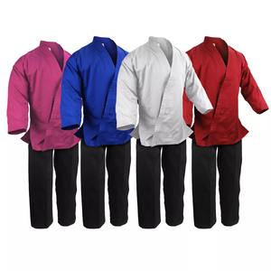 Uniforme de entrenamiento unisex transpirable de secado rápido de colores personalizados de Karate con pantalones negros 2017 - Product Image 6