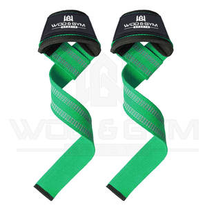 Vente en gros de sangles en coton personnalisées pour haltérophilie pour la gymnastique avec poignées rembourrées en néoprène sangles de poignet pour haltérophilie - Product Image 1