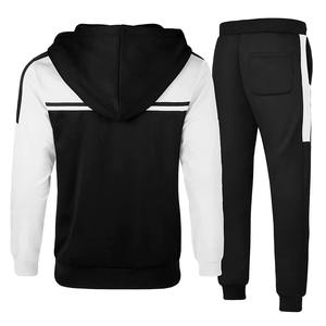 Ensemble de pantalons de sport en molleton deux pièces pour hommes, costumes de jogging à capuche respirants, option grande taille, survêtements solides en gros - Product Image 3