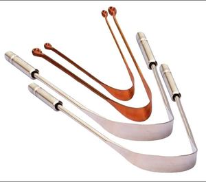 Grattoir de nettoyage de langue en acier inoxydable et cuivre en acier inoxydable en forme de U à usage commercial de haute qualité - Product Image 1
