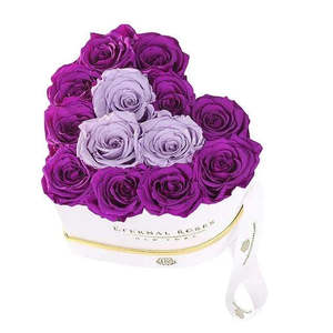 Chelsea Eternal Purple Rose Artificial Flower Gift Box Fall Dcor & Gifts - Product Image 1
