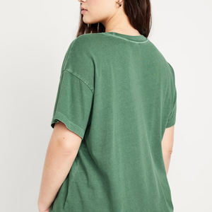 Recién llegado, camiseta transpirable de lavado ácido/lavado a la piedra para mujer, camiseta con logotipo personalizado para mujer - Product Image 6