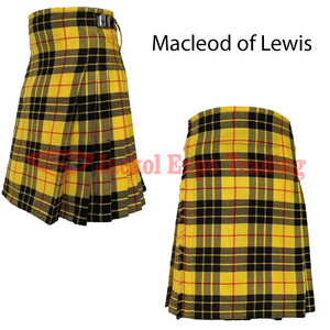 Highland Traditional Macleod of Lewis Tartan 8 Yard Kilt Tamaño personalizado Hecho a mano Fagot Tartan Kilts para hombres Estilo escocés - Product Image 6