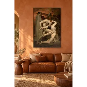Fida Bouguereau Scène de l'enfer de Dante et Virgil en tons rouges Impression sur toile - Product Image 4