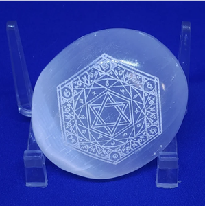 Selenite แกะสลักหินปาล์มที่มีสัญลักษณ์คริสตัล wicca คริสตัลโปแลนด์เกรดสูงคริสตัลขายส่ง selenite หินปาล์ม - Product Image 2