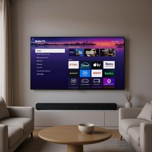 65-Inch <b>Mini</b>-LED QLED <b>TV</b> with Flat 4K Screen and Wireless Soundbar - Product Image 3