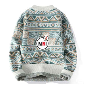 Pull à la mode marque pull tricoté col rond Logo décoration Sport épaissi personnalisation vêtements mode pulls respirants - Product Image 2