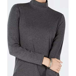 Maglia da donna in cotone con collo alto Charter Club, colore grigio scuro, taglia X-Large - Product Image 3