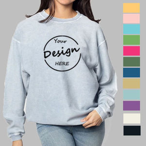 Sweat-shirt à capuche en velours côtelé à épaules tombantes, col rond, ample, personnalisé, surdimensionné, imprimé, pour femmes - Product Image 2