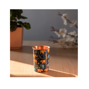 Verre à eau en cuivre imprimé et personnalisé taille verre à vin pour cuisine gobelet à eau en cuivre fait à la main de 1 verre - Product Image 4