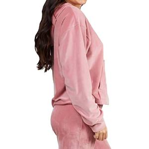 Nouveauté, sweat à capuche en velours pour femme, utilisation en extérieur en hiver, matière douce et durable, anti-rides, respirant, logo frontal, prix avantageux - Product Image 3