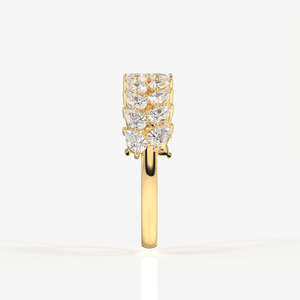 Lab Grown Diamond Wedding Band with Pear Cut 18K Gold <b>Ring</b> - Product Image 3