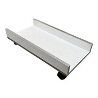 Bureau de direction de luxe XXL KEHL, placage MDF et métal, mobilier de bureau blanc, 245x105x75 cm, 150 kg