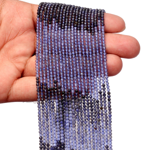 AAA Iolite 2mm-3mm Faceted Rondelle <b>Bead</b> Natural Multi <b>Blue</b> Iolite Semiprecious Gemstone Loose <b>Beads</b> for Jewelry Making Supplies - Product Image 2