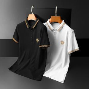 <b>Black</b> Line <b>Polo</b> Collar T <b>Shirts</b> for <b>Men</b> With Logo Embroidery T-<b>shirt</b> <b>Men's</b> Cotton T-<b>shirts</b> <b>Polo</b> <b>Shirts</b> for <b>Men</b> 2025 <b>Polo</b> <b>Shirts</b> - Product Image 4