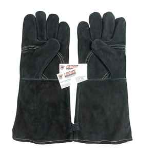 Guantes de Horno de Gamuza Negra ISONZ Leather Zone, Guantes para Barbacoa, Resistentes al Calor, a Cortes, Antideslizantes y a Impactos - Product Image 3