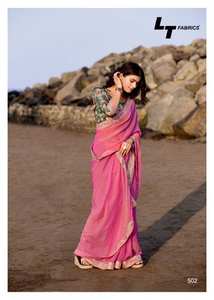 Colección de Saree bordados de seda Malai Premium Catálogo completo disponible a precio mayorista ideal para ropa de fiesta - Product Image 6