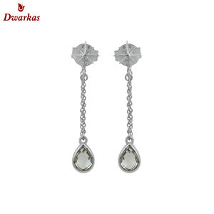 Pendientes de piedras preciosas naturales de alta calidad personalizados, pendientes de gota de amatista verde de Plata de Ley 925 para damas y niñas - Product Image 2