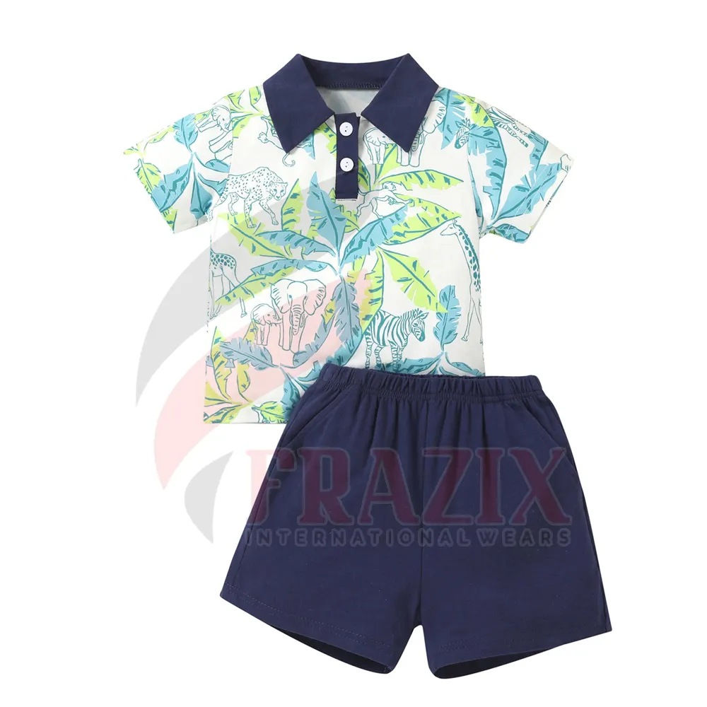 Toddler Boys Clothing Set Short Sleeve Polo T Shirt Shorts Baby Boy 2 Piece Short Set Kids Clothes Summer Fashion