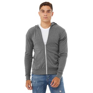 Bella + Canvas Unisex Tri-blend Full-Zip Lightweight Hoodie Men's UPF 50+ Sun Protection Lightweight Full Zip Hoodie <b>Jackets</b> - Product Image 2
