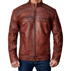 Top Selling Brown <b>Men</b> Leather <b>Jacket</b> Hot Selling 100% Genuine Leather <b>Jacket</b> Leather Fashion <b>jacket</b> <b>for</b> <b>men</b> - Product Image 3