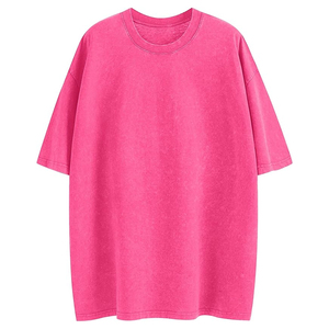 Camisetas personalizadas Oem de talla grande para mujer Acid Wash, fabricantes de camisetas lisas con cuello redondo para mujer - Product Image 5