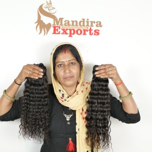 Machine indienne naturelle Double trame paquets de cheveux humains non traités cuticule alignée temple brut extensions de cheveux humains bouclés profonds - Product Image 4