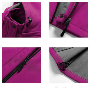 Veste d'hiver matelassée à capuche pour femme, écologique, en softshell, épaisse, respirante, entièrement zippée, avec doublure polaire moelleuse - Product Image 6