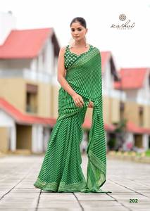 Collection de saris imprimés en feuille de mousse mate en gros, catalogue complet, vêtements de fête et décontractés, séchage rapide, toutes saisons, vêtements indiens et pakistanais - Product Image 2