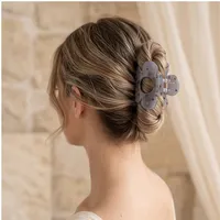 Set Jepit Rambut Akrilik Motif Bunga Vintage, Berongga, Bergaris, Polkadot, Geometris 6.8cm, Aksesoris untuk Wanita dan Remaja Putri