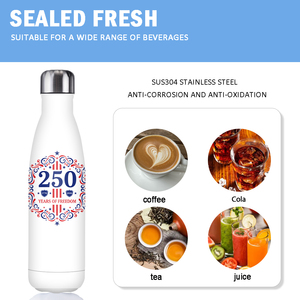 Bottiglia d'Acqua Sottovuoto da 17oz per il 250° Anniversario della Giornata dell'Indipendenza USA, Bottiglia in Metallo a Prova di Perdite, Vendita all'Ingrosso - Product Image 2