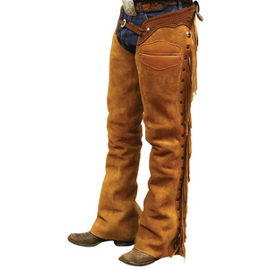 2pcs Equestrian Half Chaps Cowhide Leather Canvas