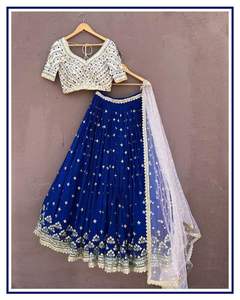 ออกแบบพิเศษที่สวยที่สุดงานแต่งงานหมั้นพรรคสวมพิมพ์ดิจิตอลกำไล Lehenga Choli กับ Georgette Dupatta - Product Image 2