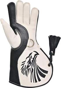 Guantes personalizables de cuero de doble capa con puño largo para el manejo de aves al aire libre que ofrecen servicios ODM y OEM - Product Image 6