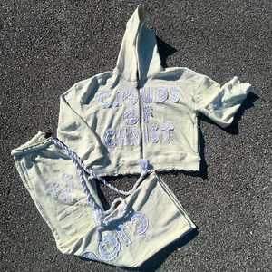 Vêtement d'hiver sur mesure pour hommes, coupe ample, broderie délavée, sweat à capuche zippé, polyester/coton, doublure en polaire - Product Image 4