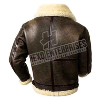Veste en fausse fourrure Sherpa premium pour homme XS Bomber Manteau d'hiver style aviateur en peau de mouton teint uni