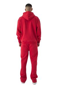 Survêtements personnalisés Superstar rose vif pour hommes, en coton, coupe ample, avec sweats à capuche et pantalons évasés, ensembles évasés - Product Image 4