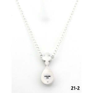 Southwest Style Cotton <b>Candy</b> Mohave & Sterling Silver Water Drop <b>Necklace</b> for Gift Occasions - Product Image 4