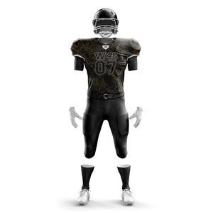 Maillots de football américain antibactériens respirants en polyester 100% personnalisés ensemble de shorts à séchage rapide transfert de chaleur imprimé de grande taille - Product Image 6