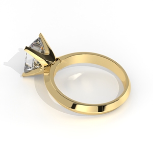 Juego de puntas de oro macizo de 18 quilates, corte esmeralda de lujo, 4 garras, anillos de boda minimalistas solitarios para su fiesta romántica, ropa de laboratorio cultivada - Product Image 5