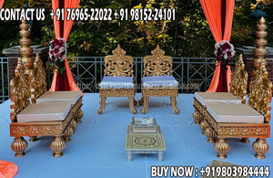 Juego de sofá de escenario de boda con diseño exclusivo Muebles de diseñador de boda india Juego de sofá de bodas reales - Product Image 4